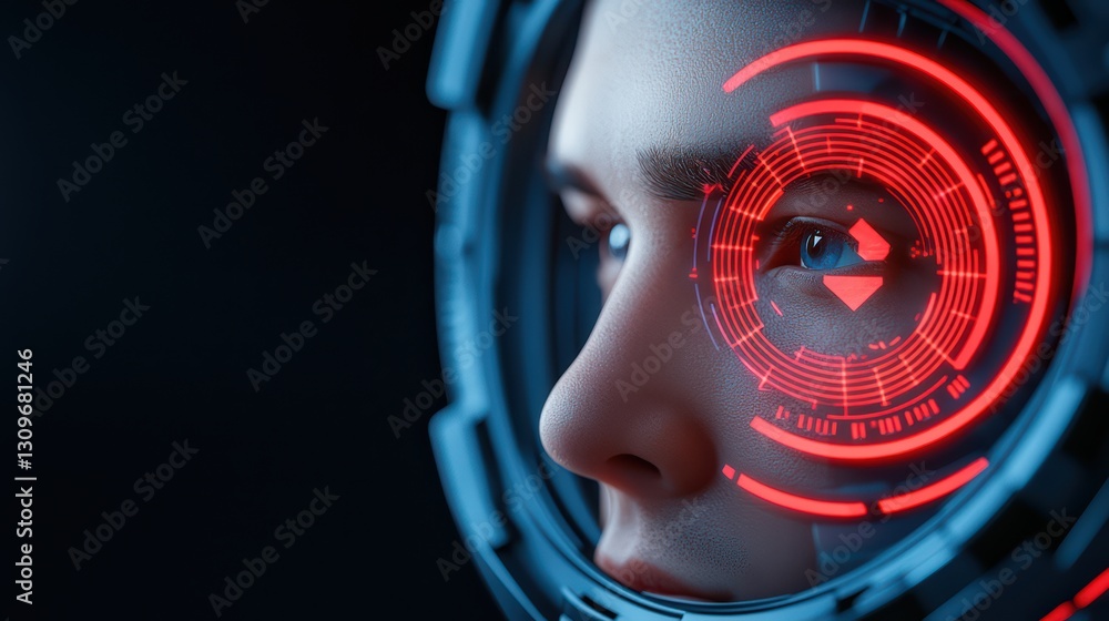 Poster futuristic digital governance concept featuring ai technology and advanced user interface elements