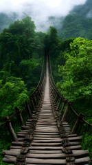 Jungle Rope Bridge Illustration
