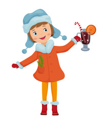 Girl with Holiday Drink