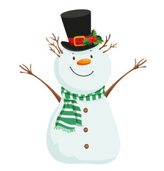 Snowman with Green Scarf