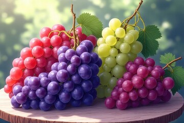 Vibrant Manga Artistry Showcasing Ripened Fruit Arrangement