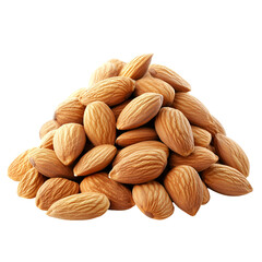 almonds - Close-up of almonds with leaves isolated on white background