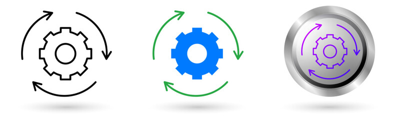 Modern Automation icons represent automation technology in customer service, Available in various styles, including outline, solid, and glossy effects, ideal for helpdesk software etc.