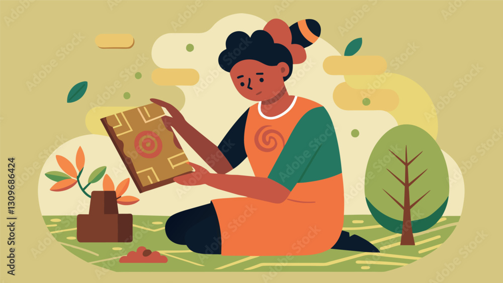 Poster exploring the ancient mayan technique of bark paper painting clients connect with their roots and cu