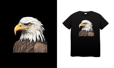 bald eagle in a white background t-shirt design