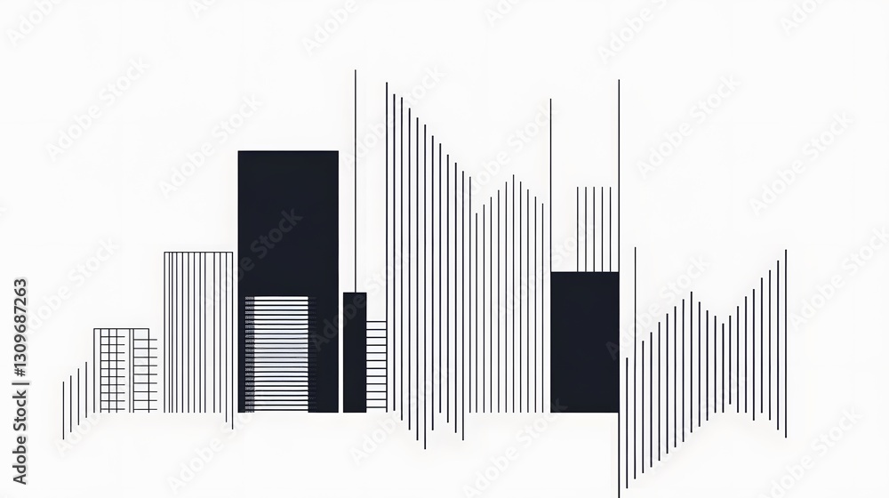 Poster modern cityscape with dynamic diagonal lines and flat design