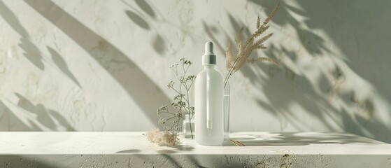 Serene Bottle for Dried Flowers, Sunlight.