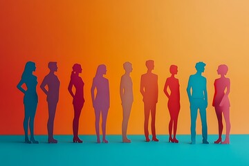 Paper People Teamwork Collaboration Bright Colors