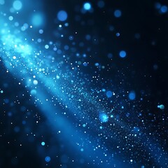 Fototapeta premium Blue Cosmic Dust Particles Abstract Background