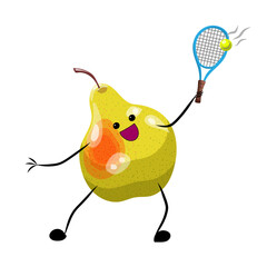 Pear Playing Tennis