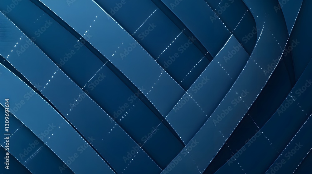 Poster striking futuristic dark blue abstract background with intersecting neon curved lines