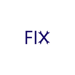 Fix word icon isolated on white background