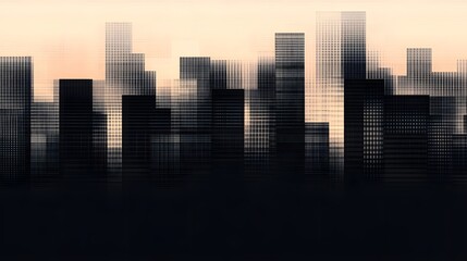 Obraz premium Stylized Modern Metropolis with Floating Geometric Cityscape and Innovative Urban Landscape