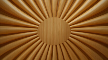 Wooden Sunburst Abstract 3D Background Illustration