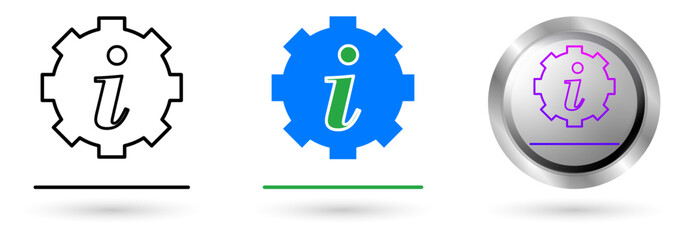 Modern Information icons present automation technology in customer service, Available in various styles, including outline, solid, and glossy effects, ideal for helpdesk software etc.