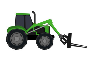 Green Tractor with Front Loader