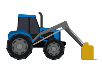 Blue Tractor with Front Loader