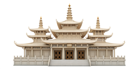 Temple on White Background, Sacred and Majestic Temple Architecture for Spiritual Spaces, PNG Transparent