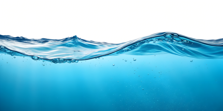 Different Water Waves Underwater on White, Fresh and Soothing Ocean Scene for Coastal Designs, PNG Transparent