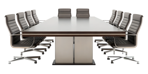 Office Conference Table on White Background, Modern and Professional Workspace Furniture, PNG Transparent