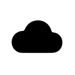 Minimalist black silhouette of a cloud symbolizing weather and digital storage