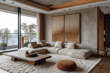 Contemporary Living Room With Soft Furnishings