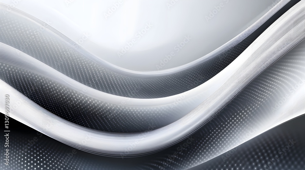 Poster captivating layered wave design with smooth gradients and geometric textures