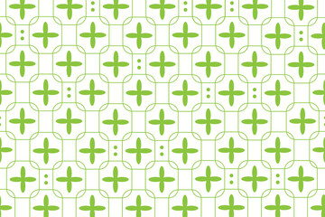 seamless pattern with green symbols