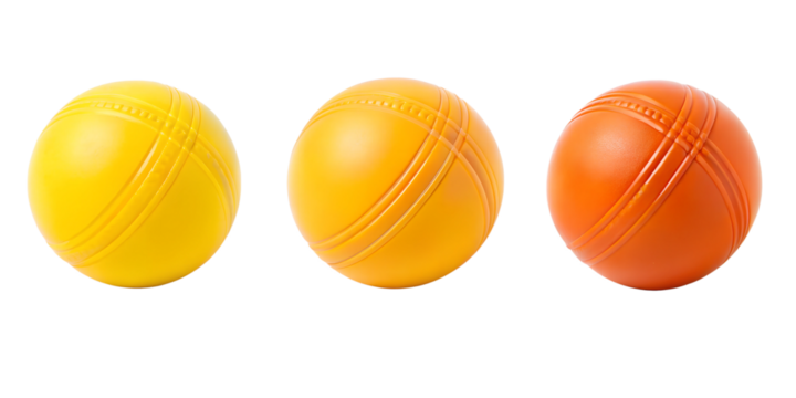 Three Different Styles of Yellow and Orange Tennis Table Ping Pong Paddle, Vibrant and Colorful Design, PNG Transparent