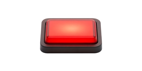 Red Glowing Rectangle Button on White Background, Vibrant and Modern Button Design for UI, PNG Transparent