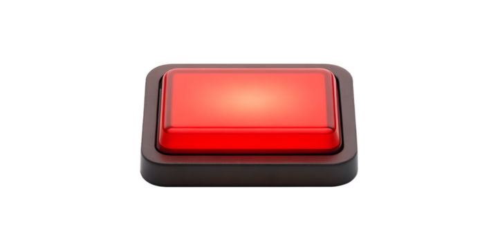 Red Glowing Rectangle Button on White Background, Vibrant and Modern Button Design for UI, PNG Transparent