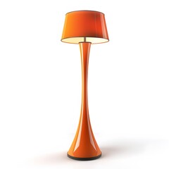 Fototapeta premium Modern Orange Floor Lamp with Minimalist Design and Soft Lighting