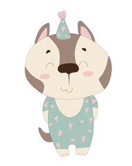 Playful Puppy with Hearts