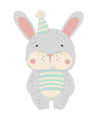 Cute Rabbit in Party Hat