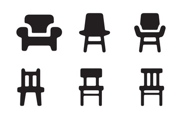 Different style chair icon. Office chair icon. Vector illustration eps 10