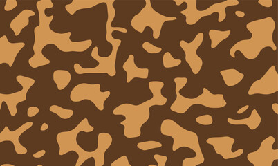 Vector illustration of abstract camouflage design with a mix of dark brown, light brown. Camouflage texture natural soft colors background, wallpaper. For hunting and military purposes.