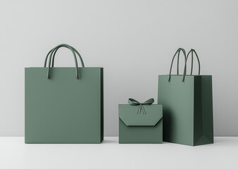 green isolated shopping bag mockup