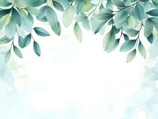 Serene Green Leaves Illustration Background
