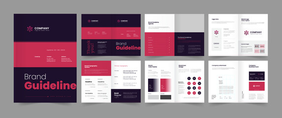 brand guideline presentation and brand overview layout brand guide template