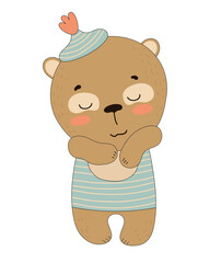 Cute Bear in Striped Suit