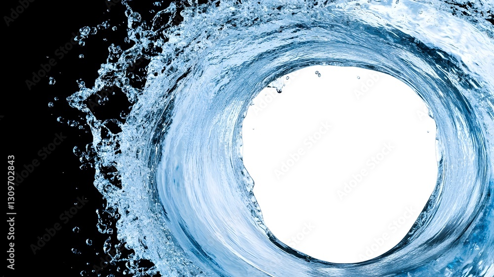 Poster mesmerizing water swirl with shimmering textures on dark background