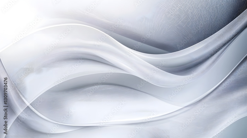Poster mesmerizing abstract waves of flowing white curves on minimalistic background