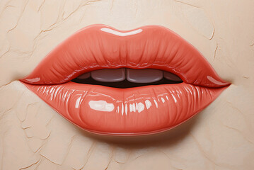 red lips isolated on white