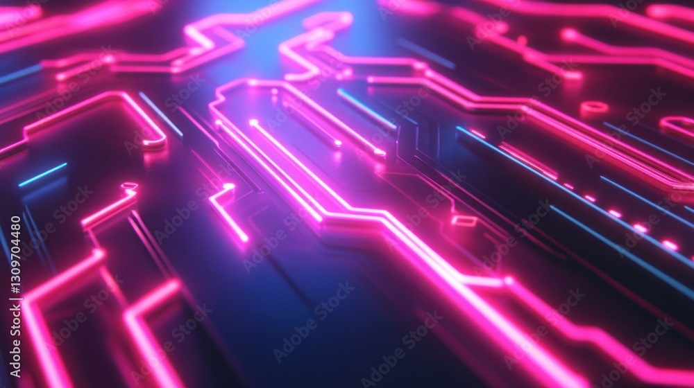 Poster pure background with subtle neon circuit patterns stretching across the surface wallpaper ai generat