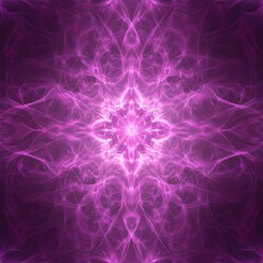Purple Fractal Mandala A Symmetrical Energy Design