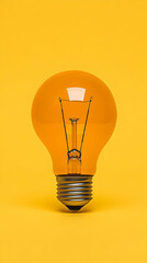 Amber Lightbulb 3D Illustration