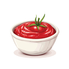 Vibrant Tomato Sauce Isolated Close-Up on White Background