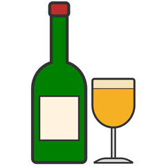 green bottle glass drink icon