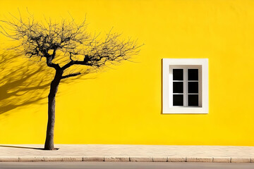 Yellow Wall Minimalist Illustration