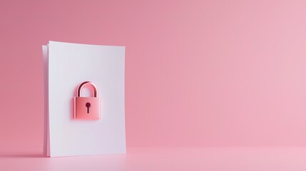 a conceptual image of a locked document, representing security and privacy concerns. A padlock secures a stack of papers